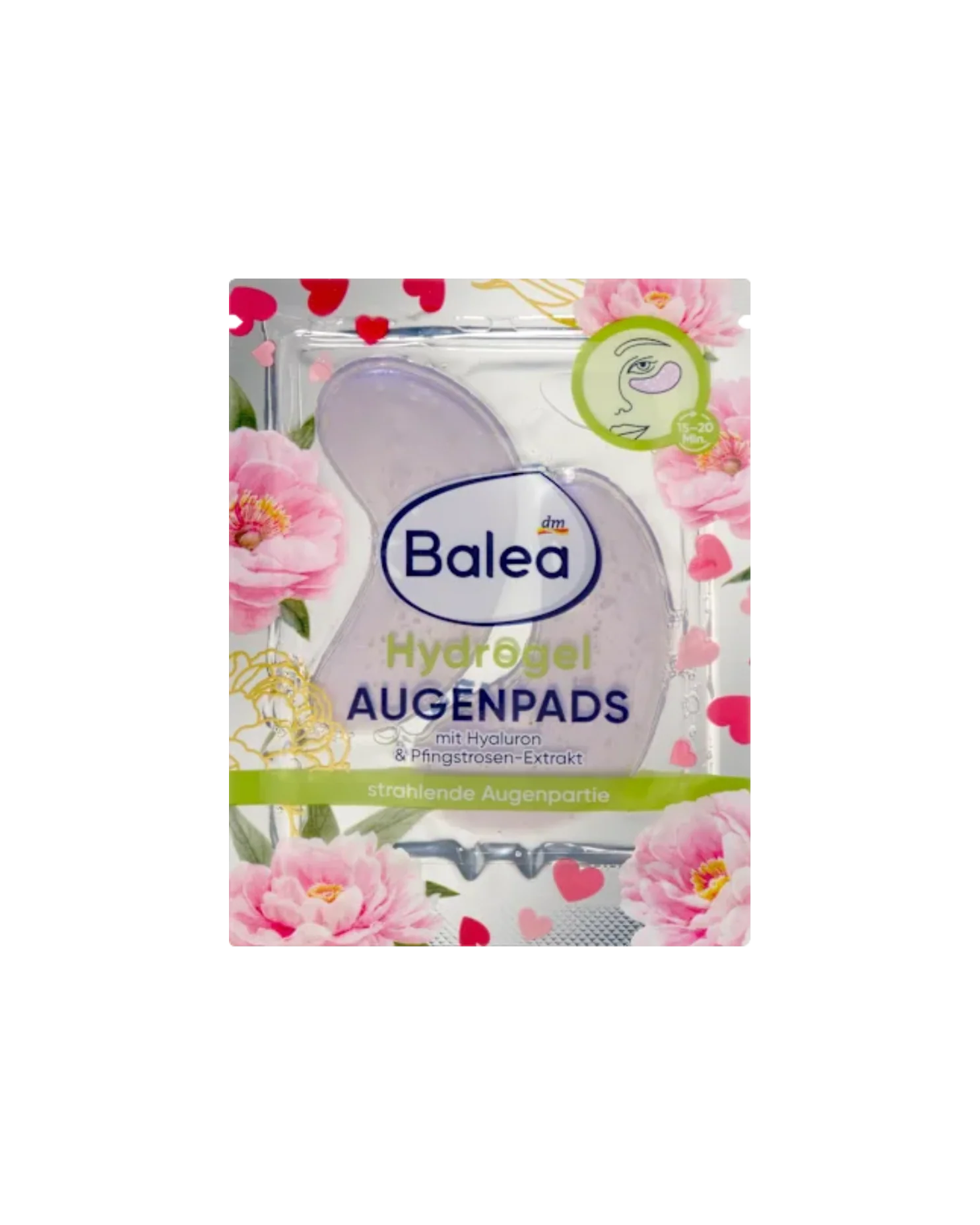 Balea Eye Pads Hydrogel Peony (1 pair), 2 pieces
