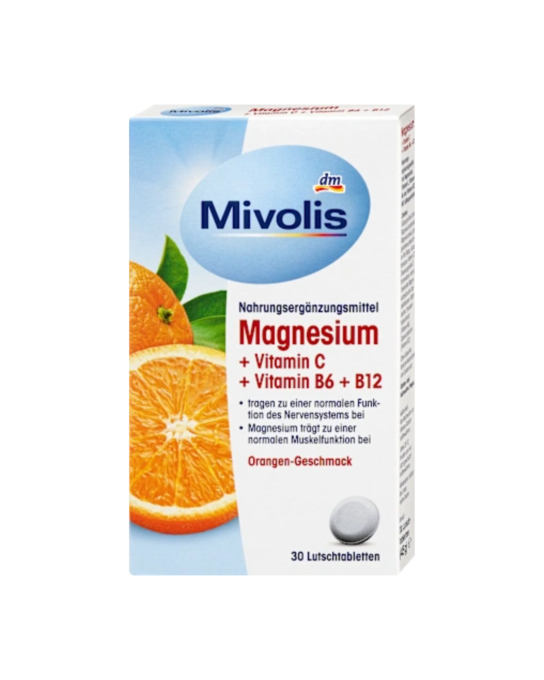Mivolis Magnesium + Vitamin C + Vitamin B6 + B12 Lozenges 30 pcs, 45 g
