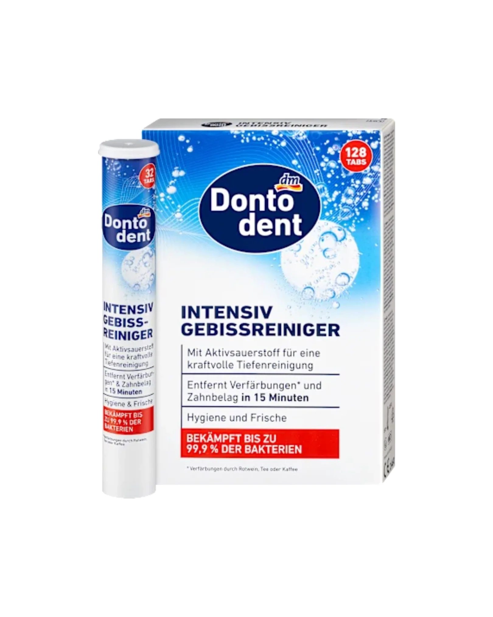 Dontodent Denture Cleaner Tabs Intensive, Value Pack, 128 pcs